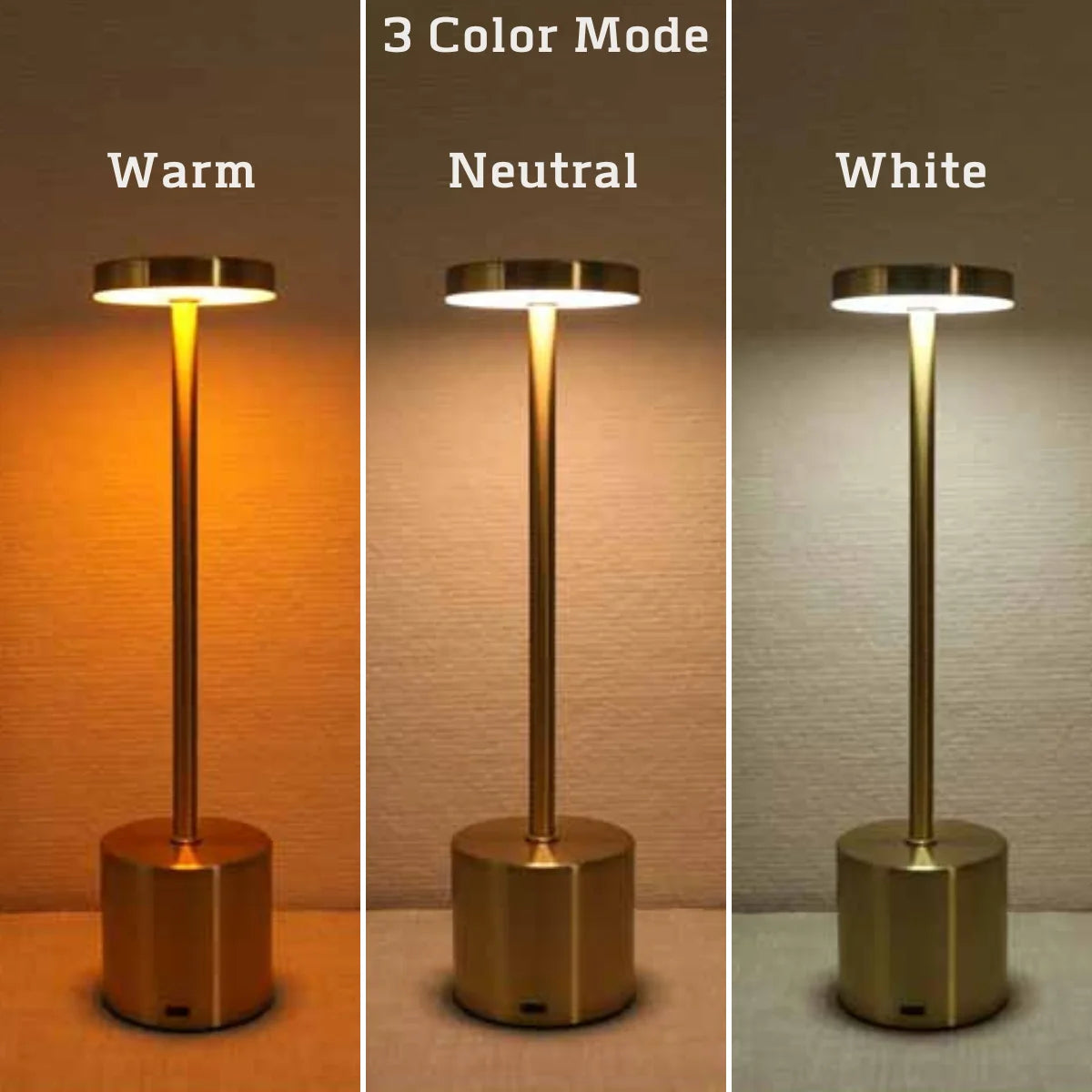 LED Rechargeable Touch Metal Table Lamp