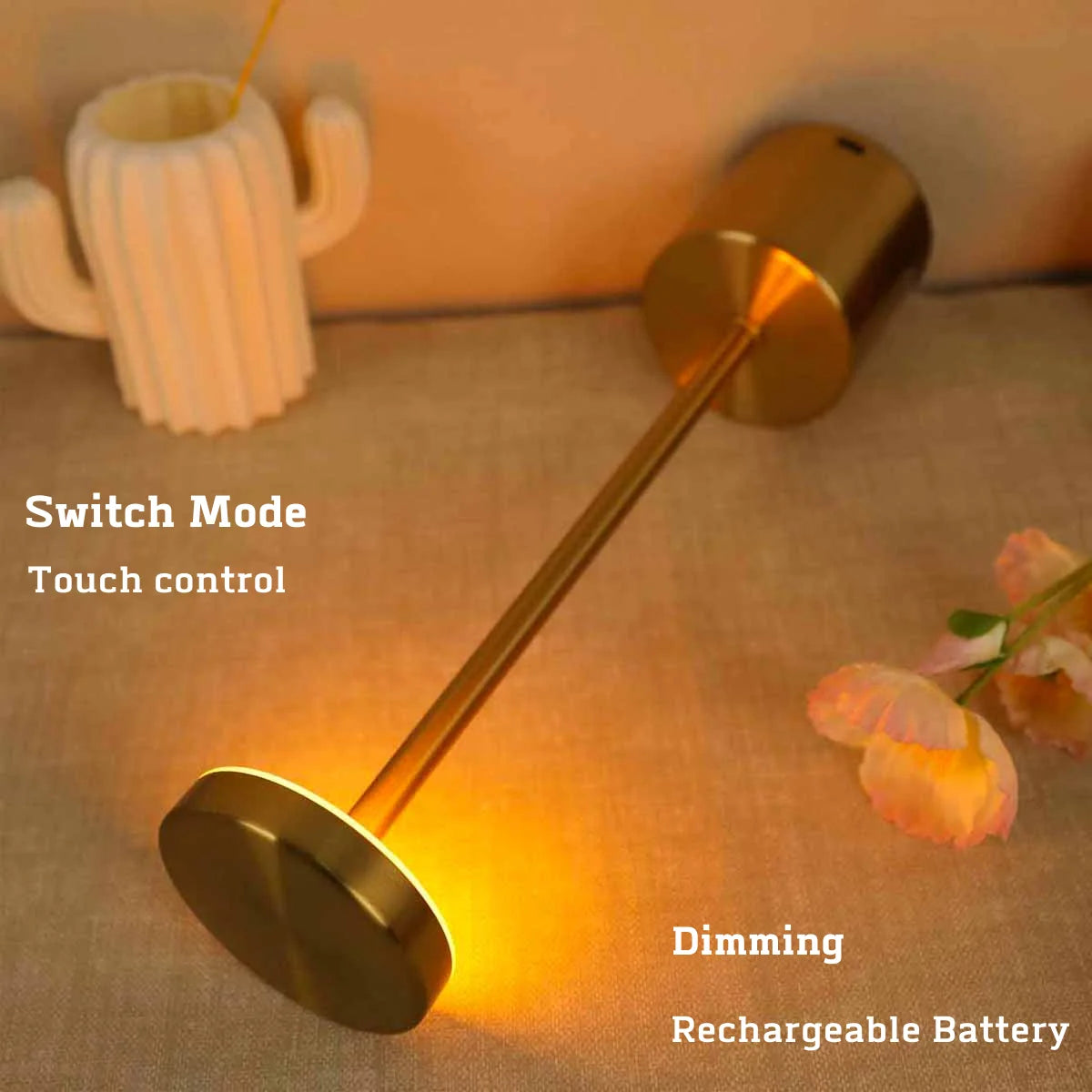 LED Rechargeable Touch Metal Table Lamp